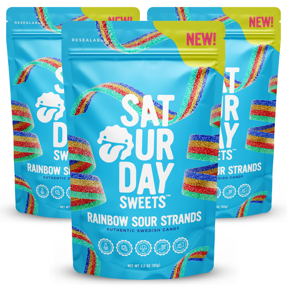 Rainbow Sour Strands - 5 Bags